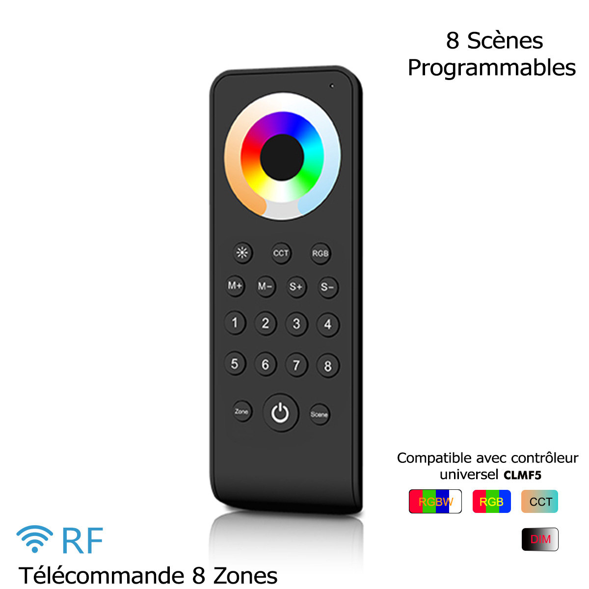 Télécommande RF 8 Zones LED