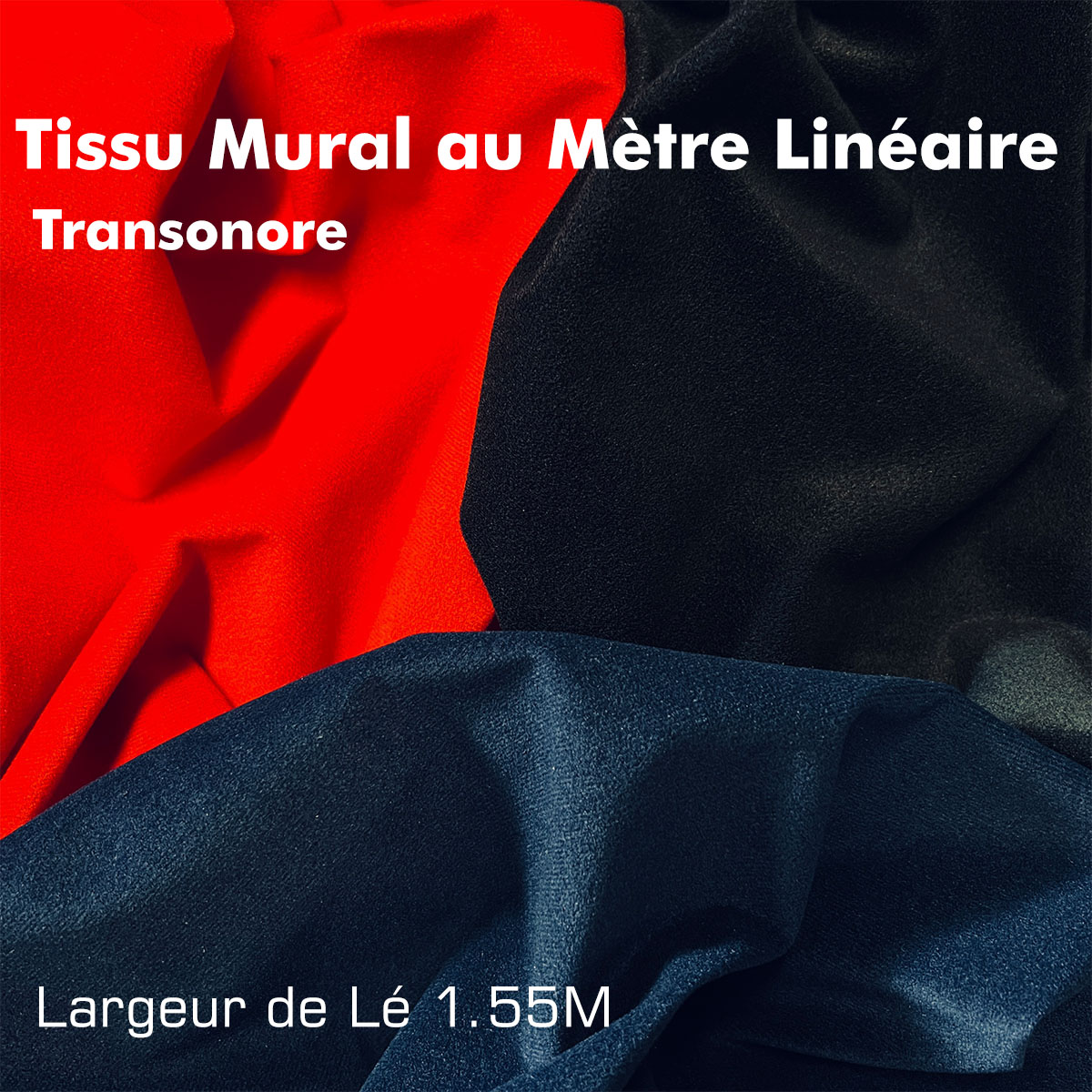 Tissu mural transonore au m. linéaire 3 coloris au choix