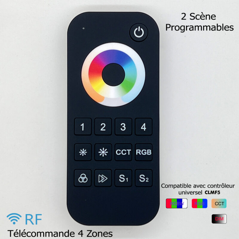 Télécommande RF 4 Zones LED