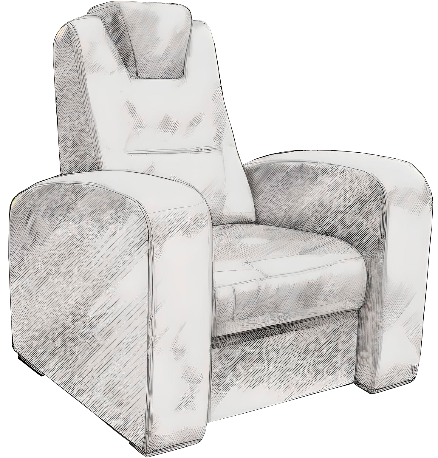 Fauteuil Club - Dessin technique