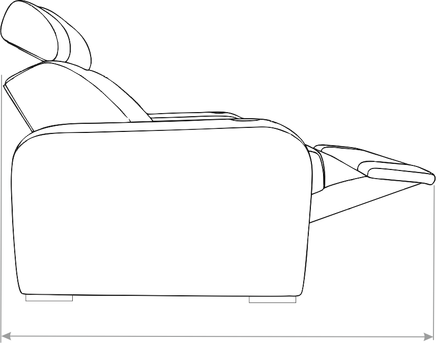 Dimensions du fauteuil Design - Vue ouvert