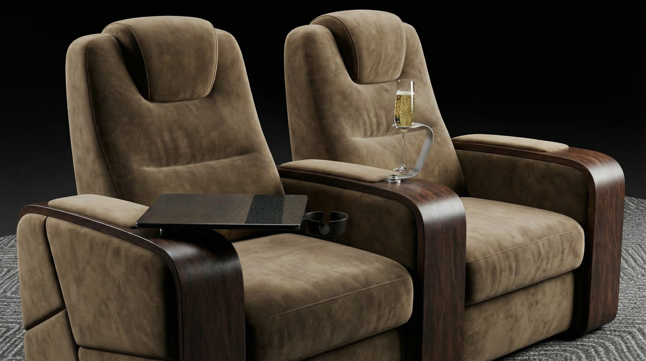 Options et accessoires - Tablette et porte-verre champagne