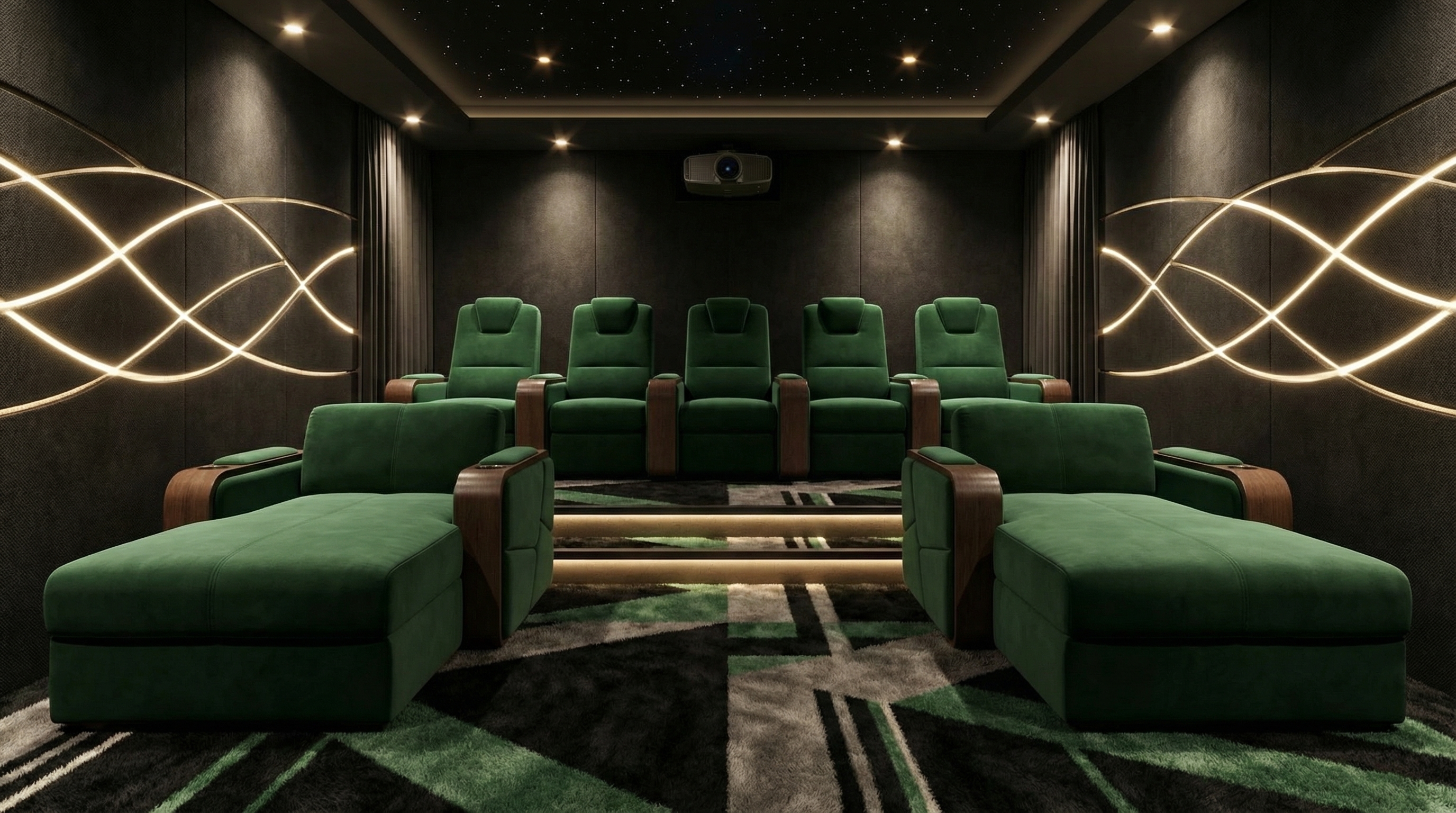 Salle home cinéma avec fauteuils Fusion
