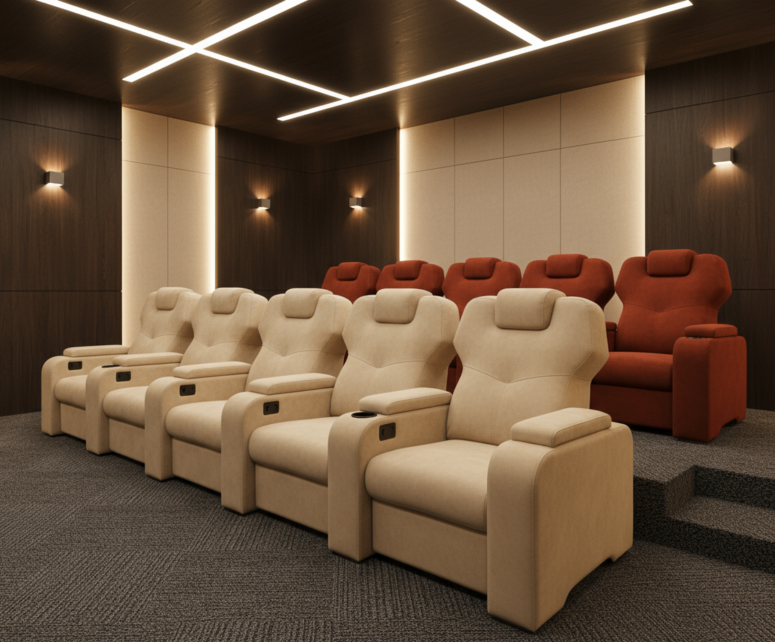 Fauteuils Manhattan en salle home cinéma luxueuse
