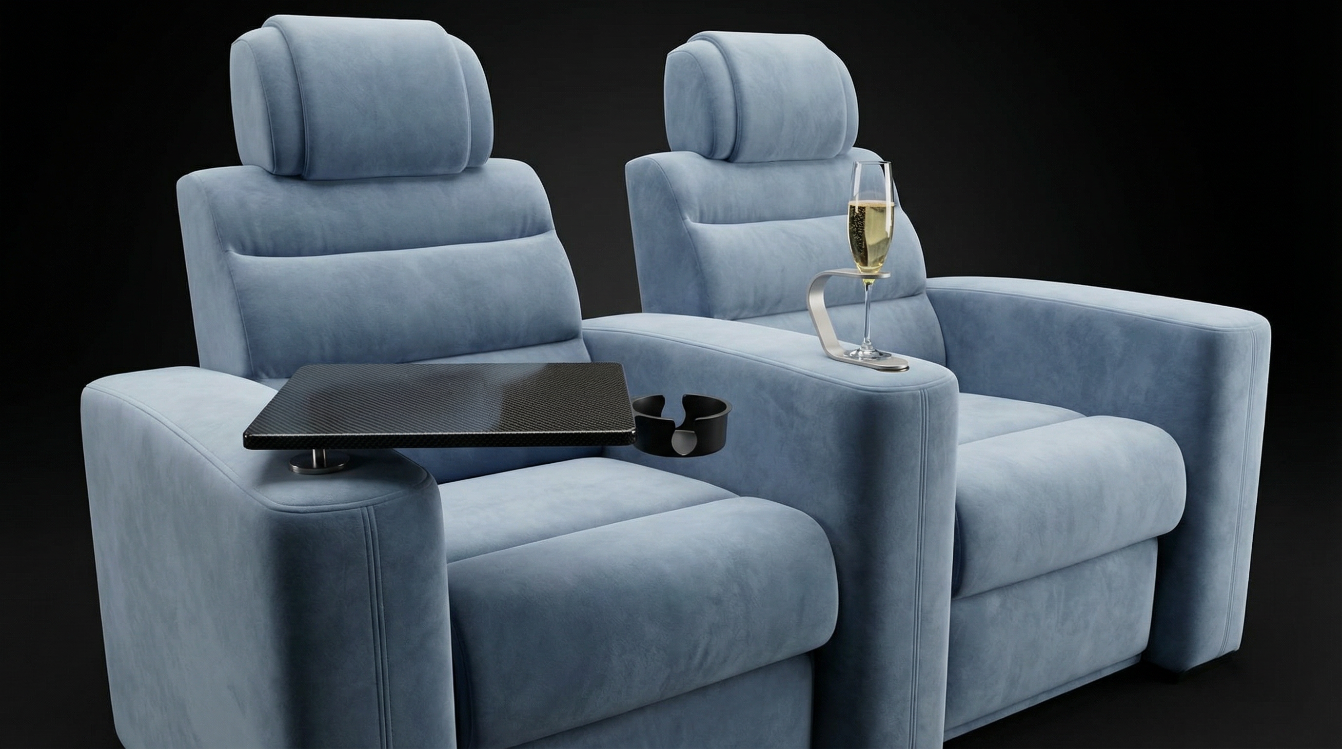 Options et accessoires - Tablette et porte-verre champagne