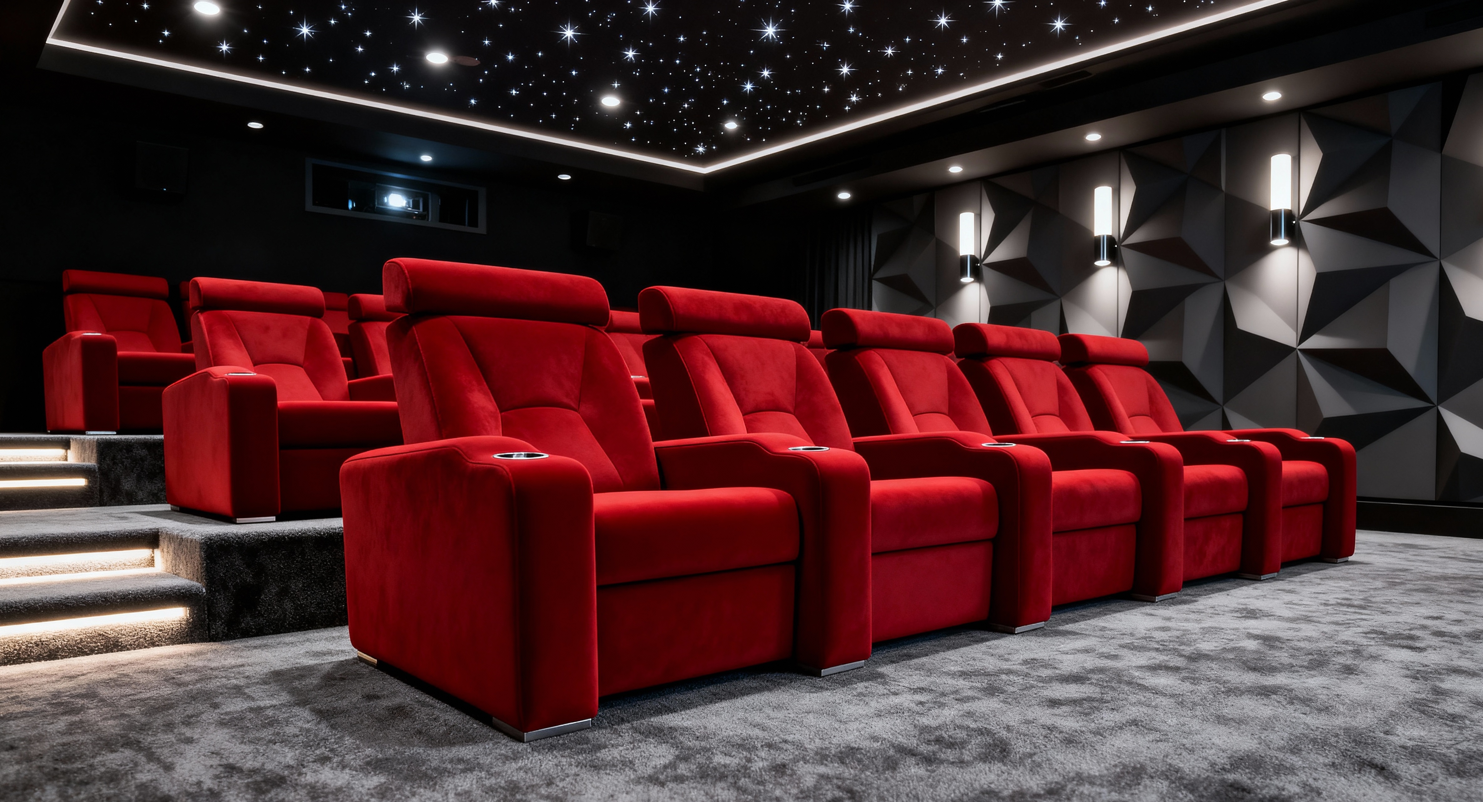Salle home cinéma avec fauteuils VIP