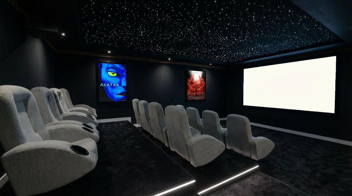 Salle Home Cinéma avec cadres lumineux Avatar